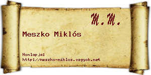 Meszko Miklós névjegykártya