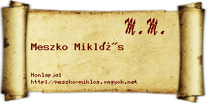 Meszko Miklós névjegykártya